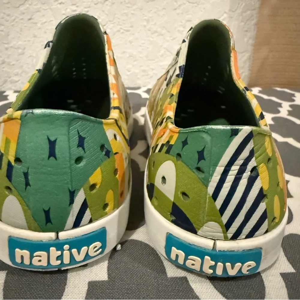 Native Kids Water Shoes - Yellow with Green and white detail